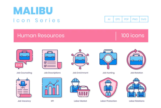 [Envato] 100 Icones de ligne des ressources humain_0.png